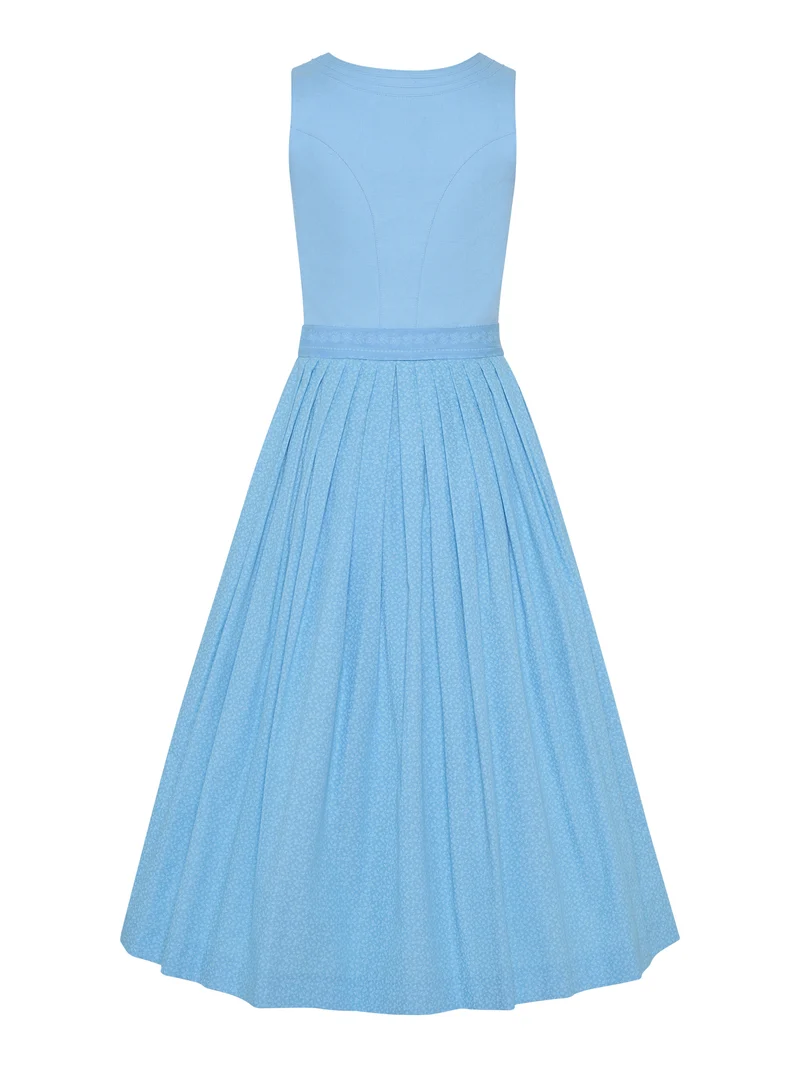 Leinen-Dirndl mit Schnurstepp & Baumwollschürze