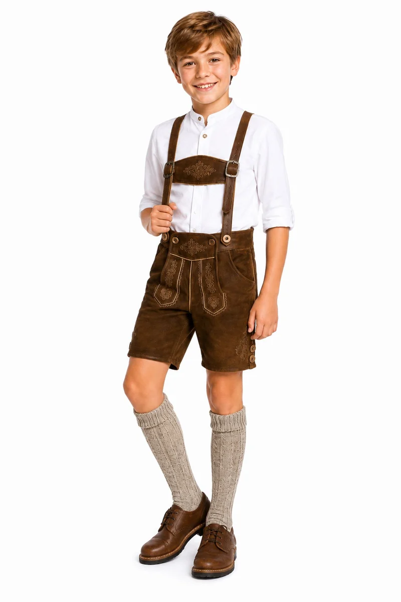 Kinder Trachten Kniestrümpfe zur Lederhose 35360 | Braun Meliert