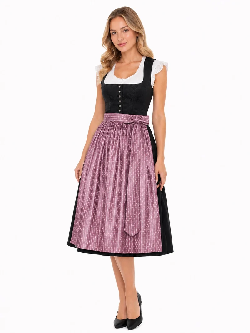 Jacquard-Dirndlschürze mit Streifenmotiv – 77 cm