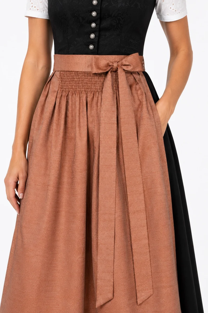 Jacquard-Dirndlschürze mit Zackenmuster – 77 cm