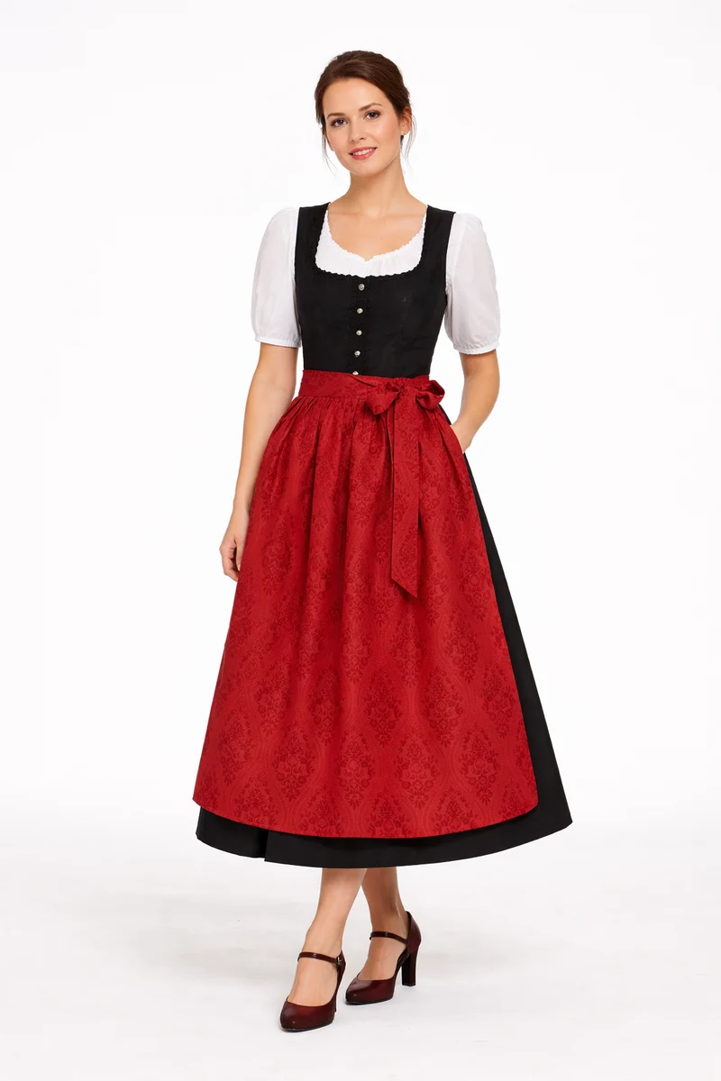 Jacquard-Dirndlschürze mit Ornamentmotiv – 77 cm