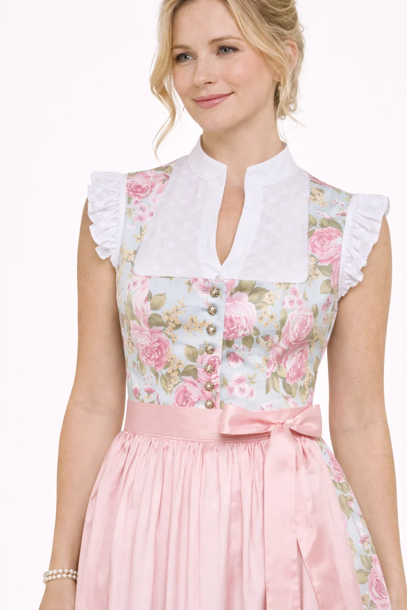 Dirndlbluse aus besticktem Baumwollstoff