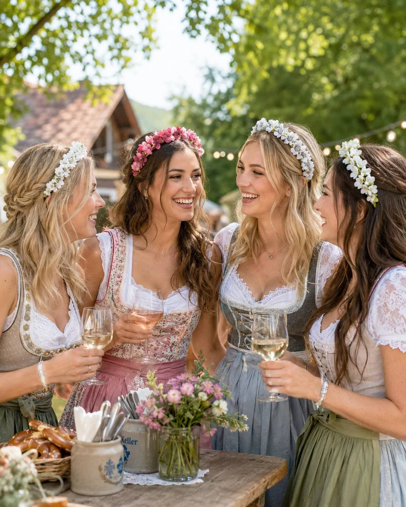 Blumen Haarreif "Elfe" - Schmaler Blütenkranz | Weiß Grün