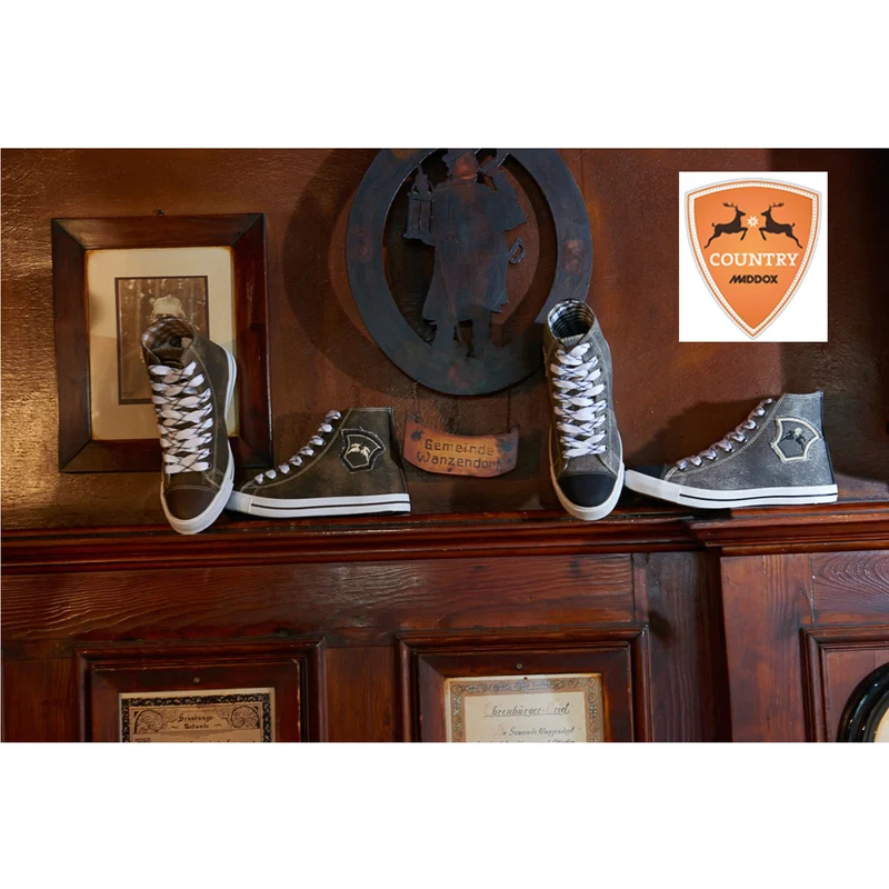 MADDOX Trachten Leder Schuhe Hohe Sneaker "Marinus" | Wood