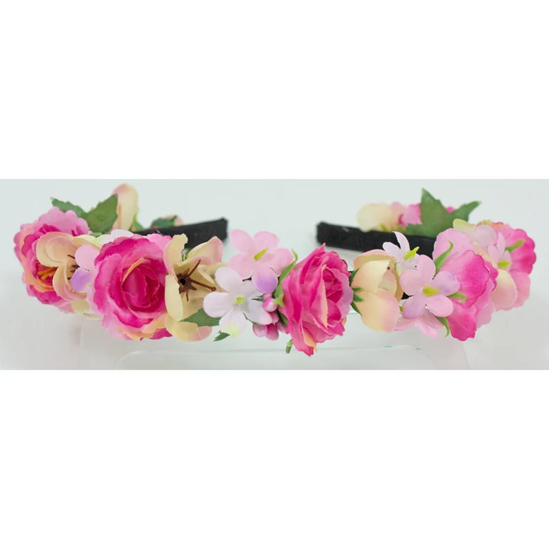 Blumen Haarreif "Sabia" mit Rosen und Blüten | Pink Creme