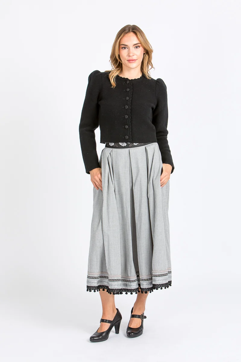 Trachtenrock Emma gestreift mit Borten