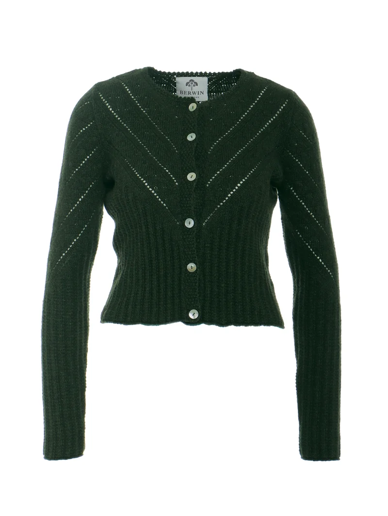 Strickjacke mit diagonalem Einsatz
