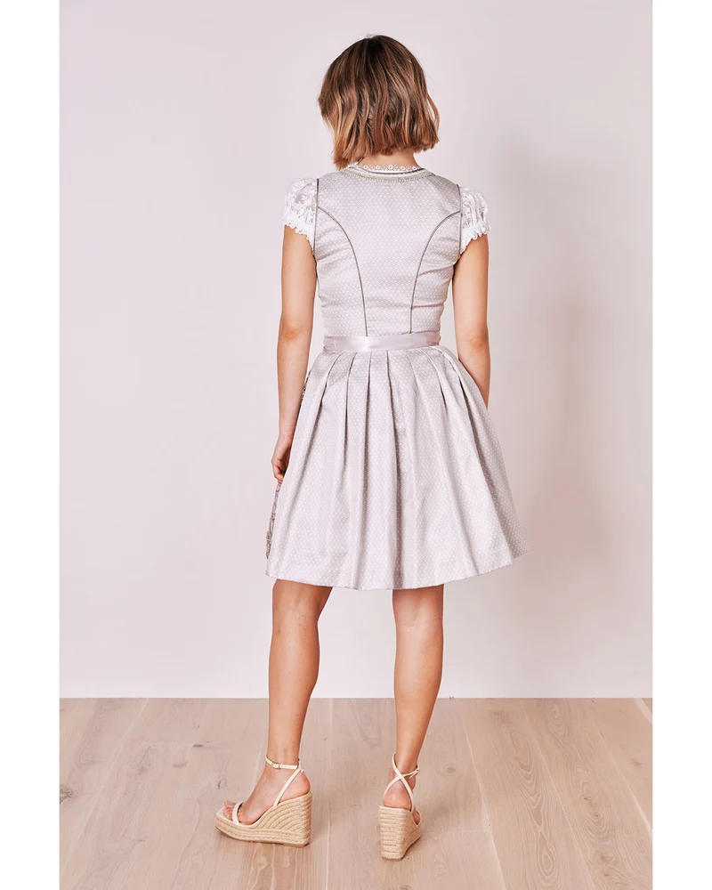Krüger MADL Dirndl "Vivien" mit Spitzenschürze 414867 | Beige 50cm