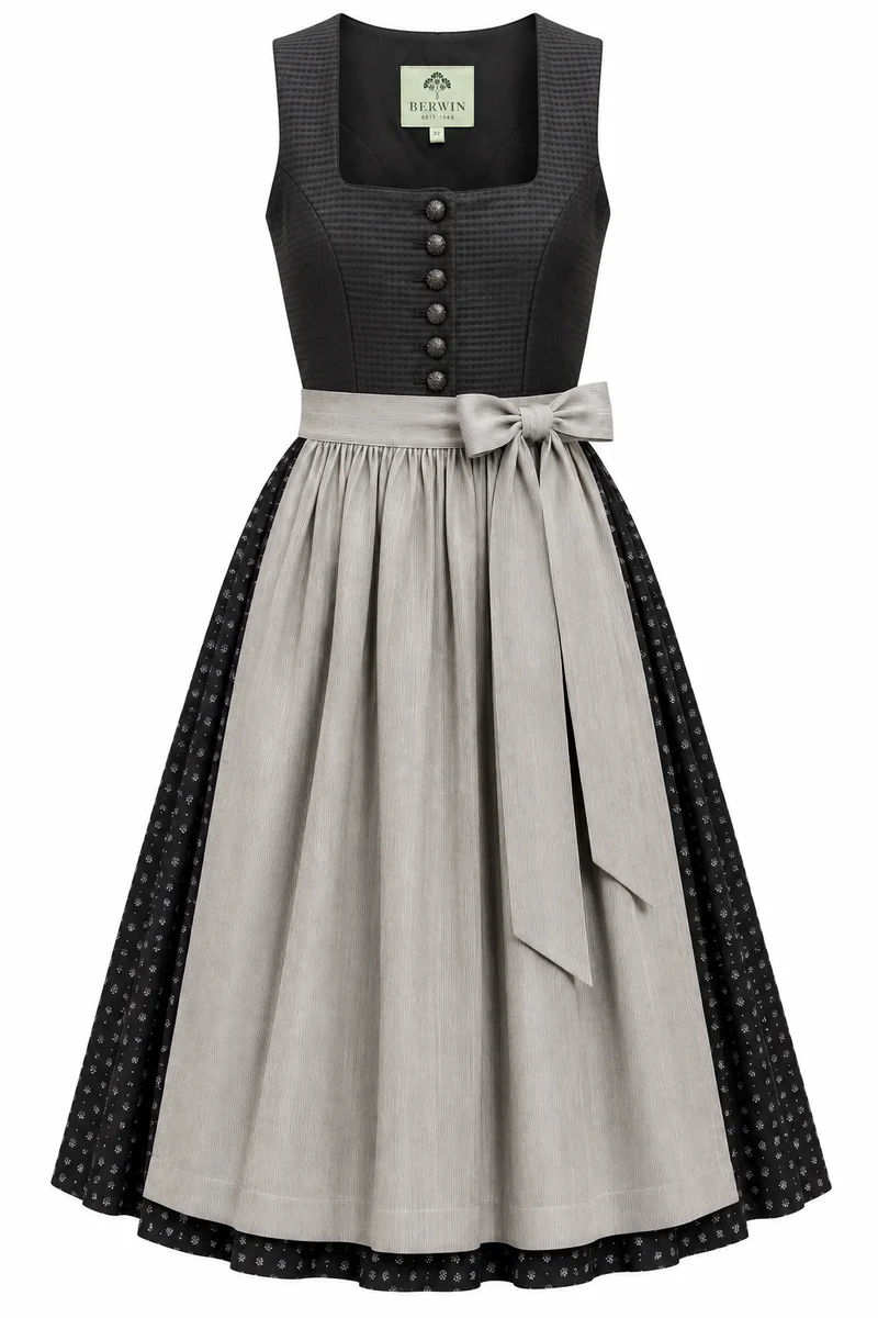 Dirndl mit Karo-Oberteil und Druckrock
