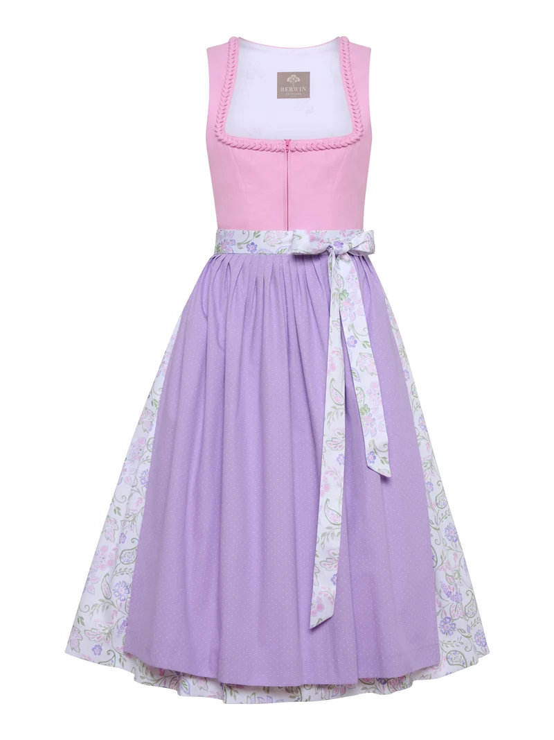 Dirndl mit verspielter Herzrüsche und Tupfenschürz