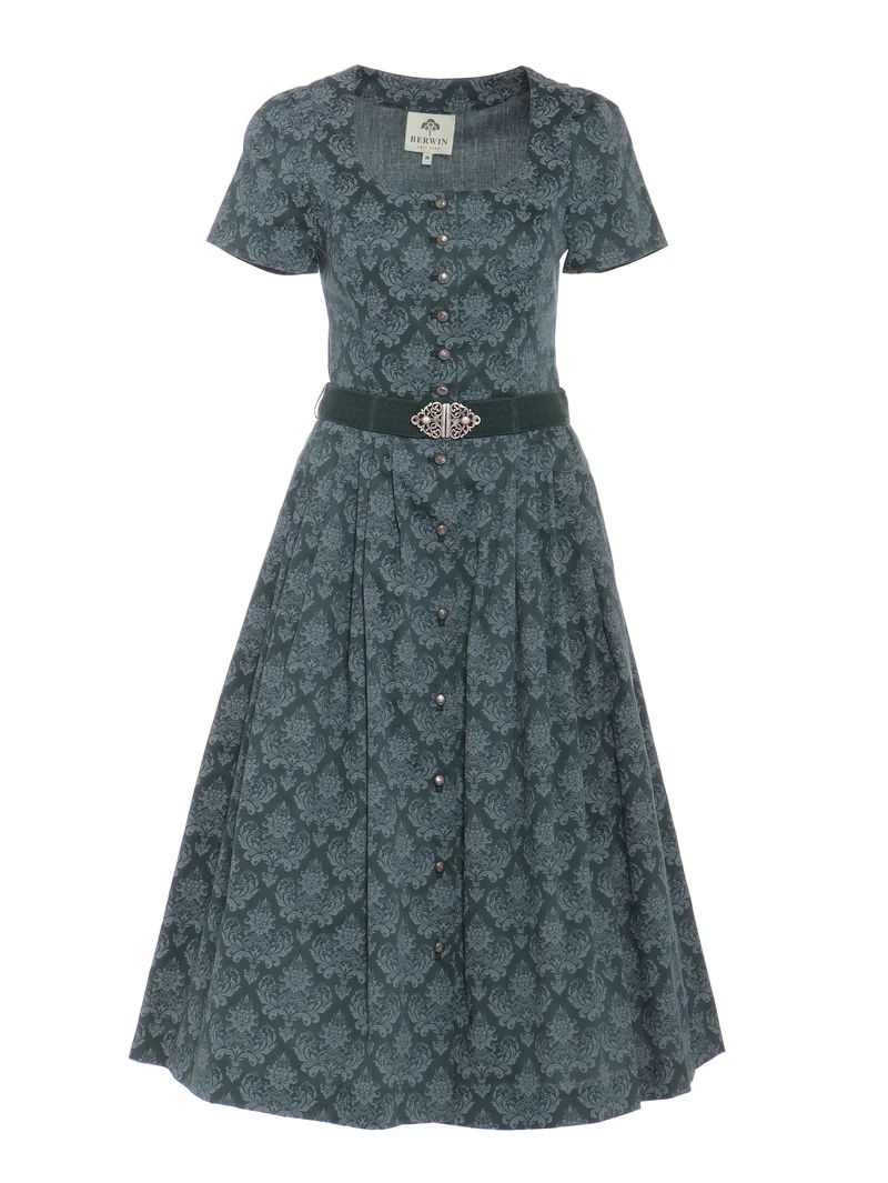 Baumwolldruck-Kleid mit kurzem Arm