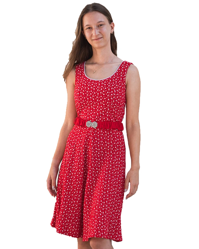 Turi Damen Trachtenkleid "Kati" mit Blümchenmuster | Rot