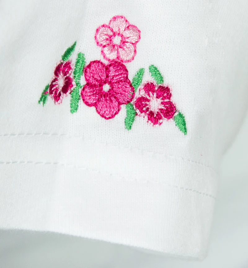 Isar-Trachten Mädchen T-Shirt "Reh" mit Stickerei 52766 | Weiß Pink
