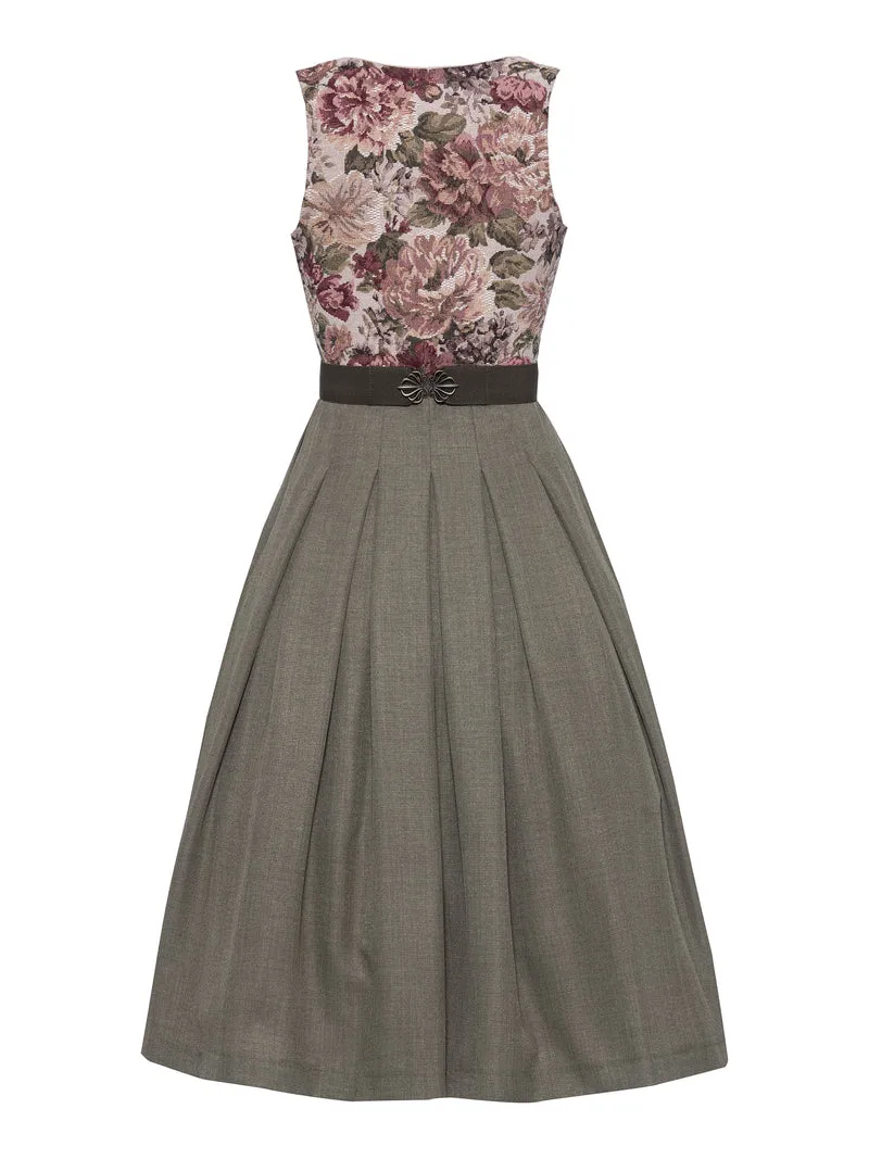 Jacquard-Dirndl mit Karree-Ausschnitt & Seidenglanz
