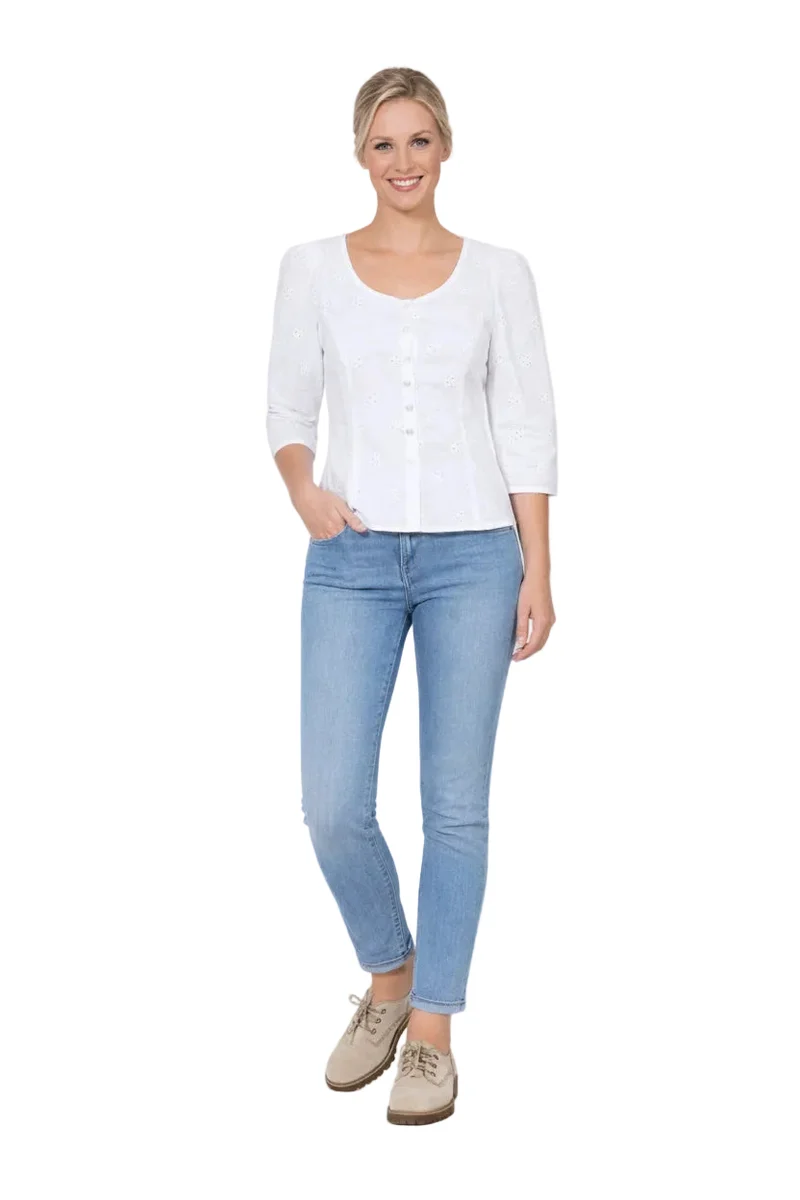 Miederbluse allover bestickt