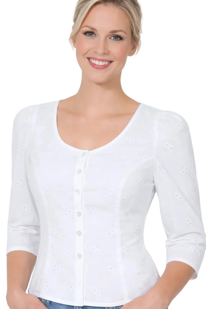 Miederbluse allover bestickt