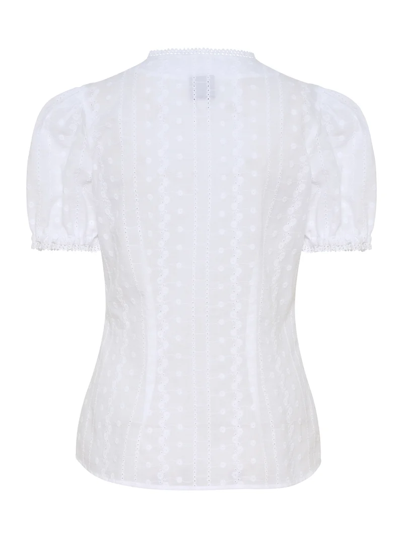 Bluse allover bestickt, durchgeknöpft