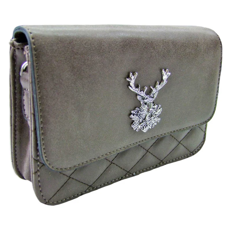 Gesteppte Trachten Handtasche "Anni" mit Hirsch Applikation | Braun