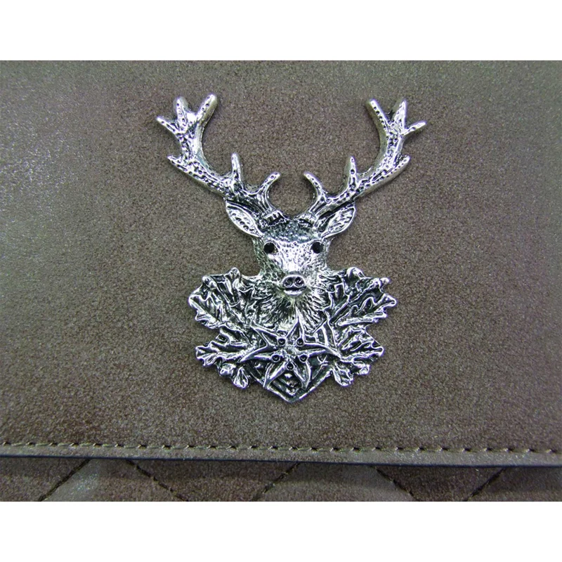 Gesteppte Trachten Handtasche "Anni" mit Hirsch Applikation | Braun