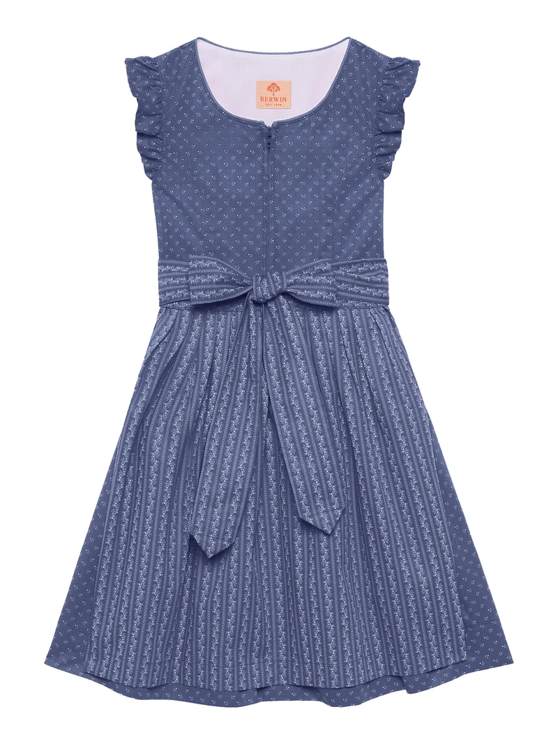 Kinderdirndl aus klassischem Blaudruck-Muster