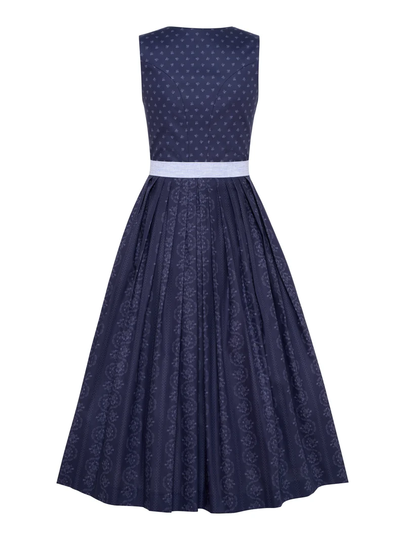 Schlichtes Baumwoll-Dirndl mit Streifenschürze