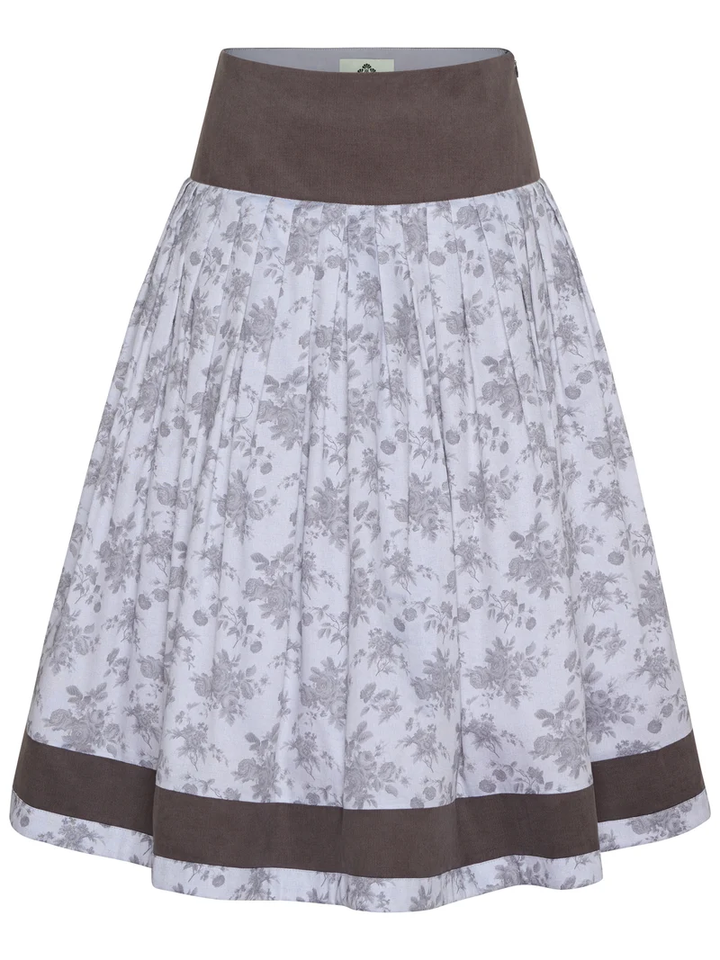 Passenrock mit floralem Muster und Corddetail