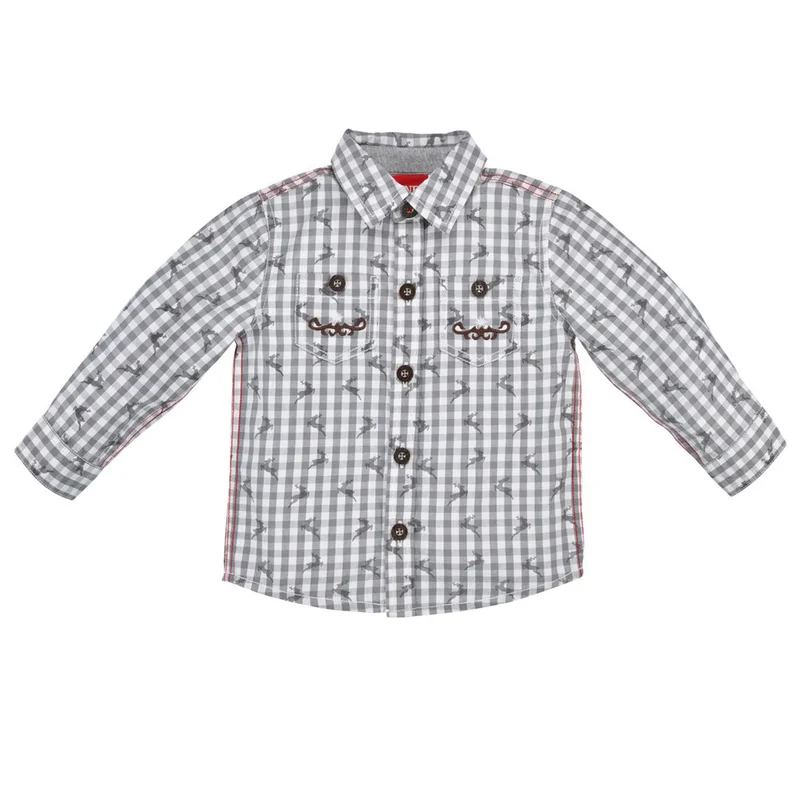 BONDI Jungen Trachtenhemd "Lausbub" 91576 | Grau