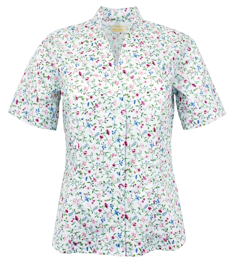 Pierre Marcel Damen Trachtenbluse Viola mit Blumenmuster - Creme
