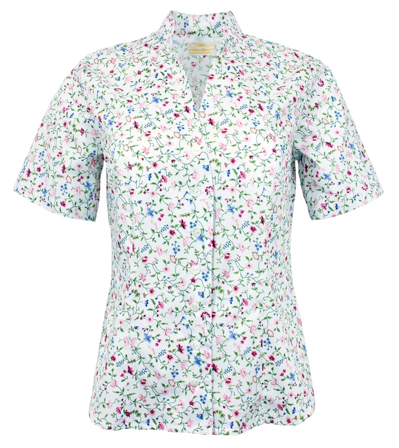 Pierre Marcel Damen Trachtenbluse Viola mit Blumenmuster - Creme