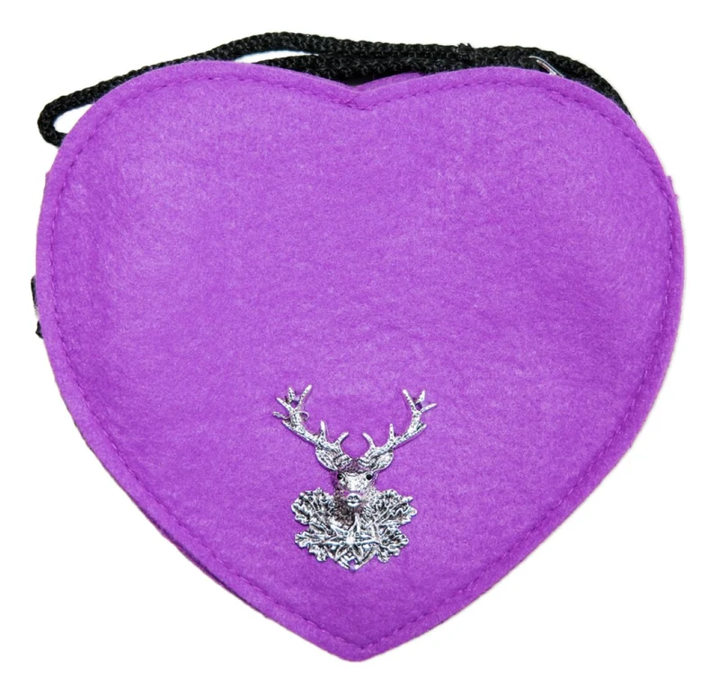 Herz Trachten Handtasche mit Hirsch | Lila