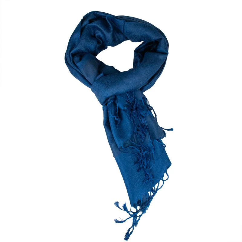 Halstuch aus Viscose - Stola Schal 185 x 70 cm | Jeansblau
