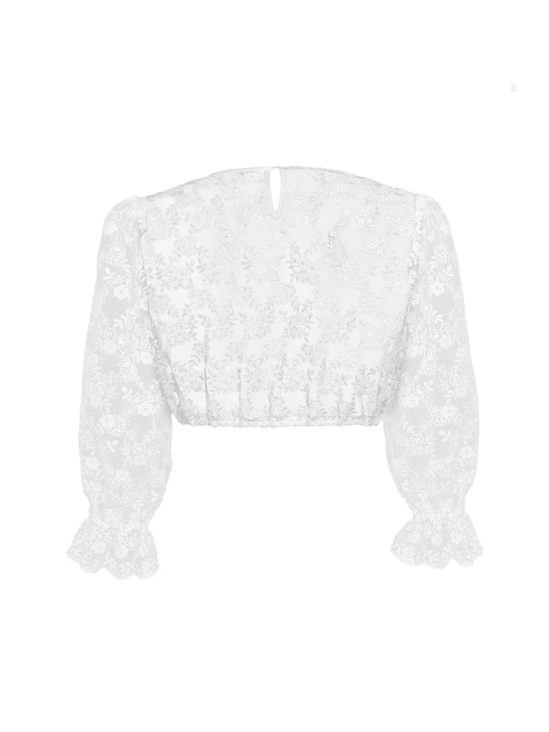 Dirndlbluse aus besticktem Tüll