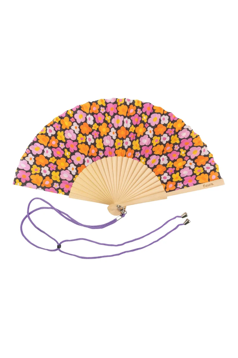 Vintage-Blumenfächer - Fächer - 42,5 x 23 cm