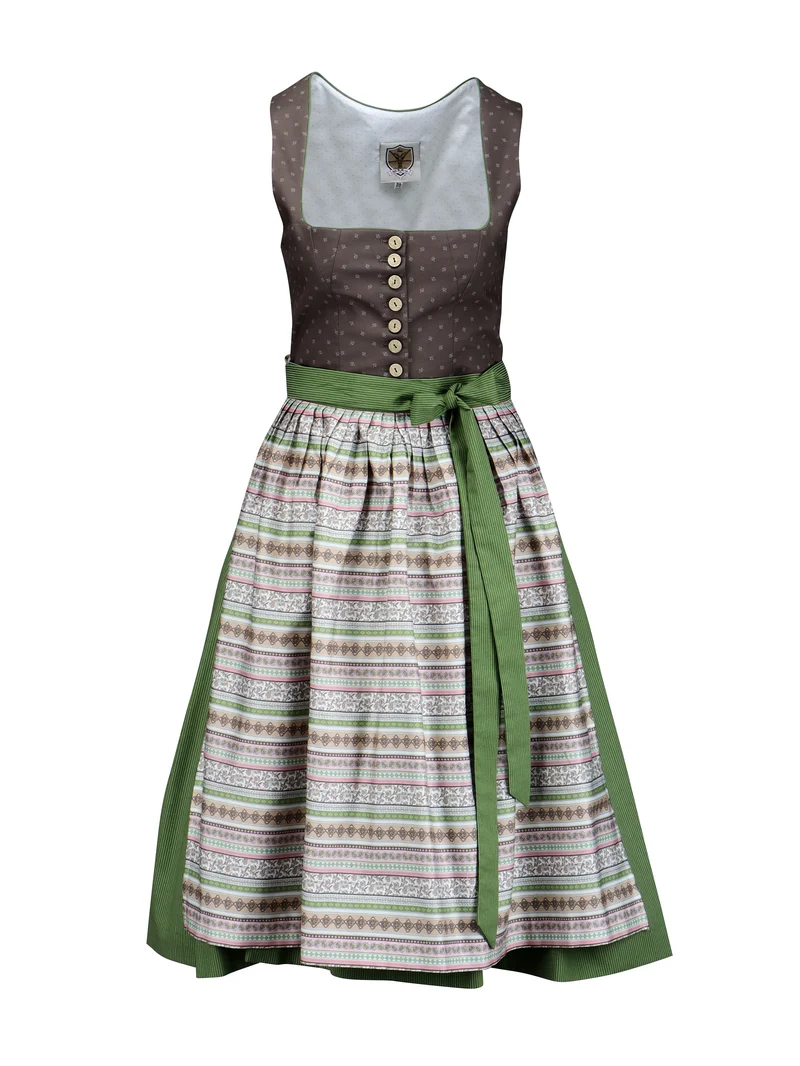 Dirndl mit quergestreifter Schürze