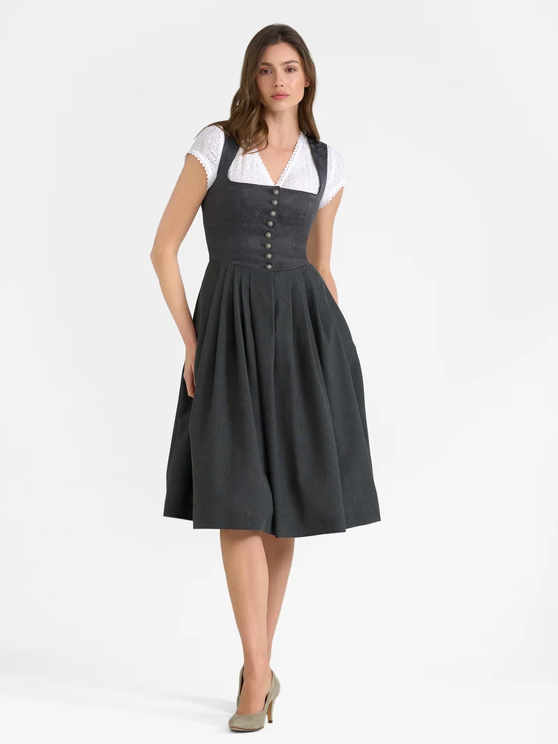 BERWIN Dirndl mit Jacquard-Mieder & Knopfleiste