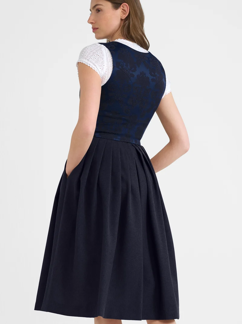 BERWIN Dirndl mit Jacquard-Mieder & Knopfleiste