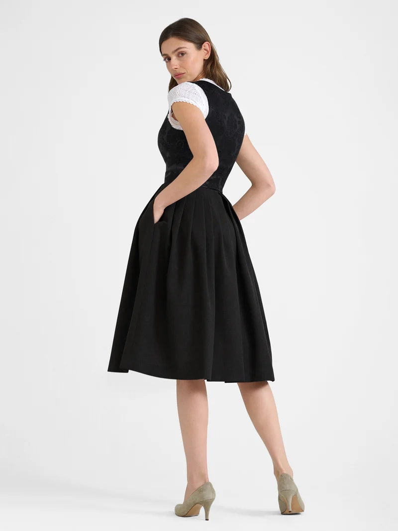 BERWIN Dirndl mit Jacquard-Mieder & Knopfleiste