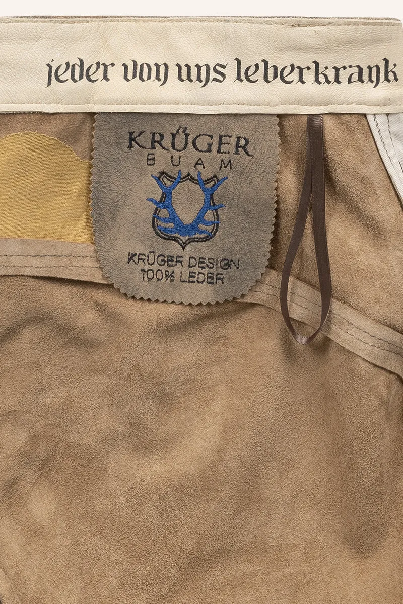 Lederhose LEBENSLANG % mit Gürtel - 666170-000-0007 - Krüger Tream - Herren Lederhose