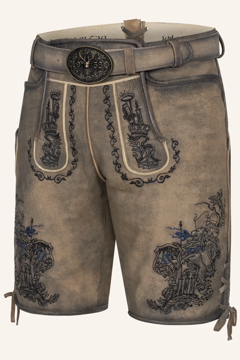 Lederhose LEBENSLANG % mit Gürtel - 666170-000-0007 - Krüger Tream - Herren Lederhose