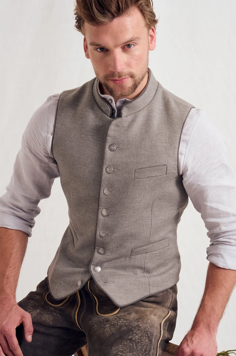 Trachtenweste Nick in Taupe