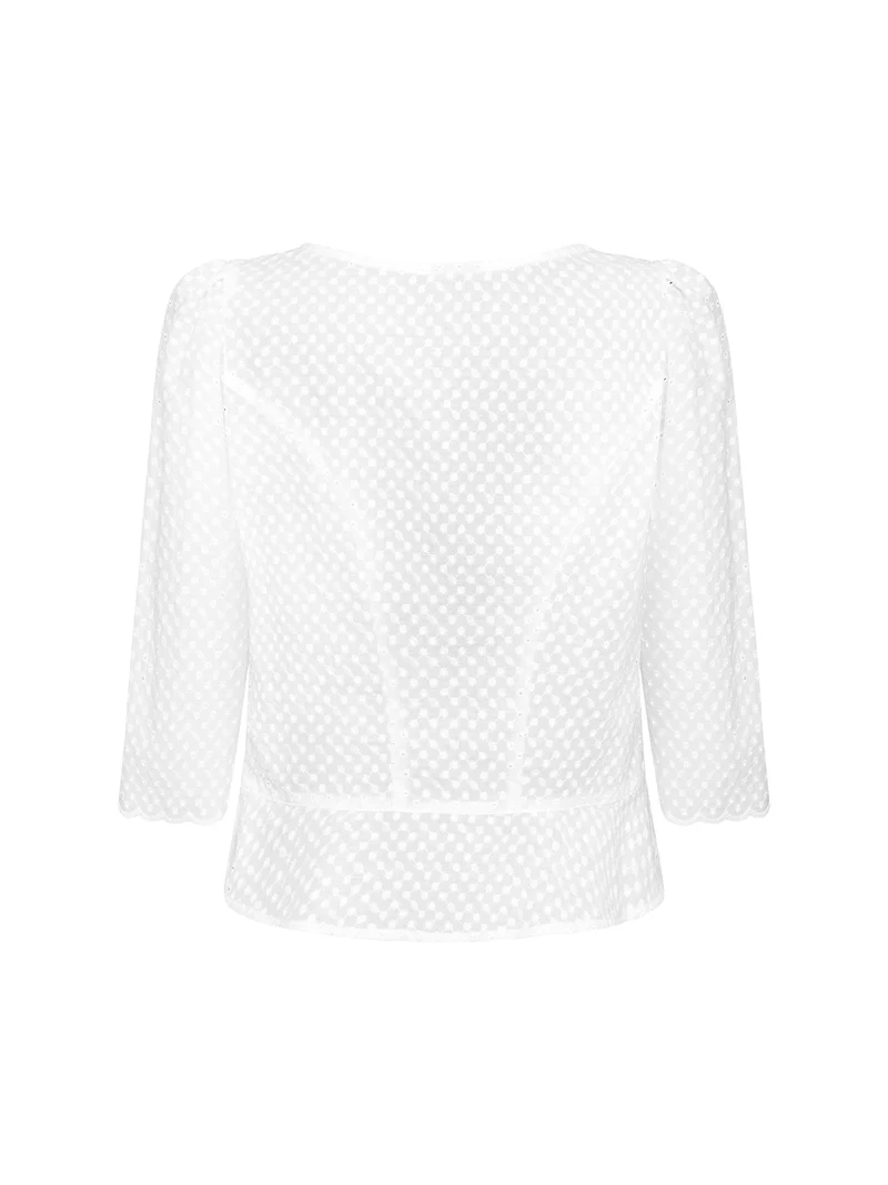Miederbluse allover bestickt
