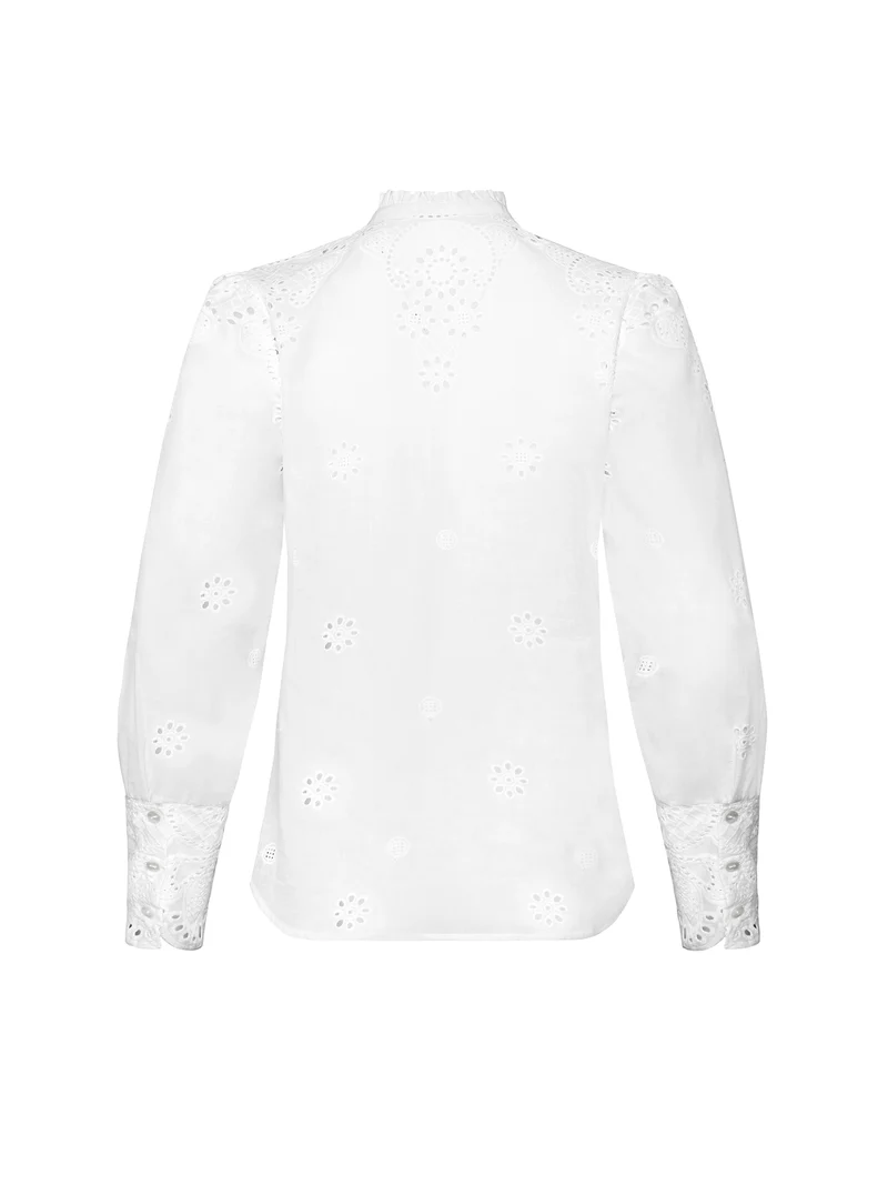 Bluse mit Stickereibordüre