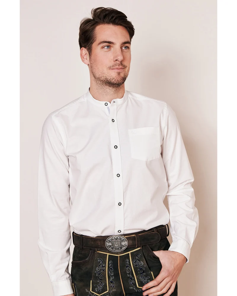 Krüger BUAM Trachtenhemd "Madoc" Slimfit 911667 | Weiß Hellblau