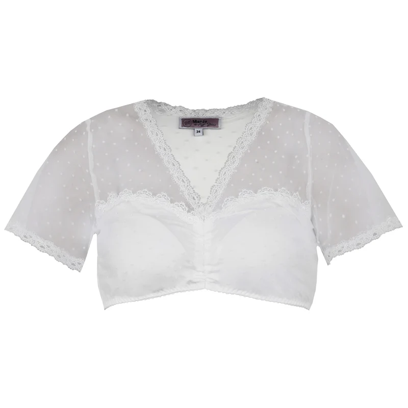 MarJo Dirndlbluse "Anzing" Kurzarm | Offwhite