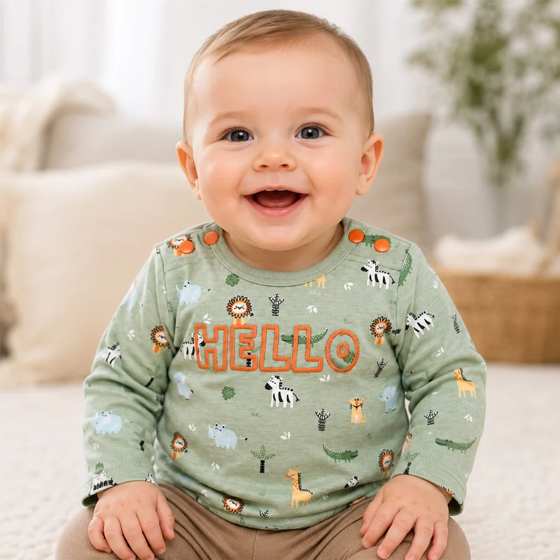 BONDI Baby Langarmshirt "Safariallover" 93967 | safari allover