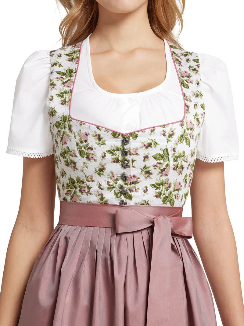 Rund ausgeschnittene Basic Dirndlbluse