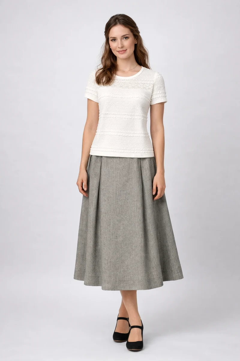 Spitzen-Shirt mit kurzem Arm