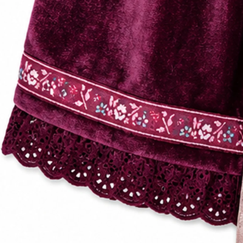 BONDI Mädchen Samtrock mit Schürze 26104 | Blueberry