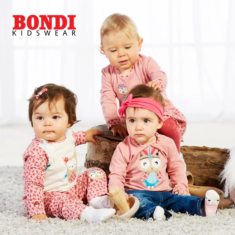 BONDI Baby Laufhose "Kätzchen" 93703 - Apricot / Schwarz | Jogginghose