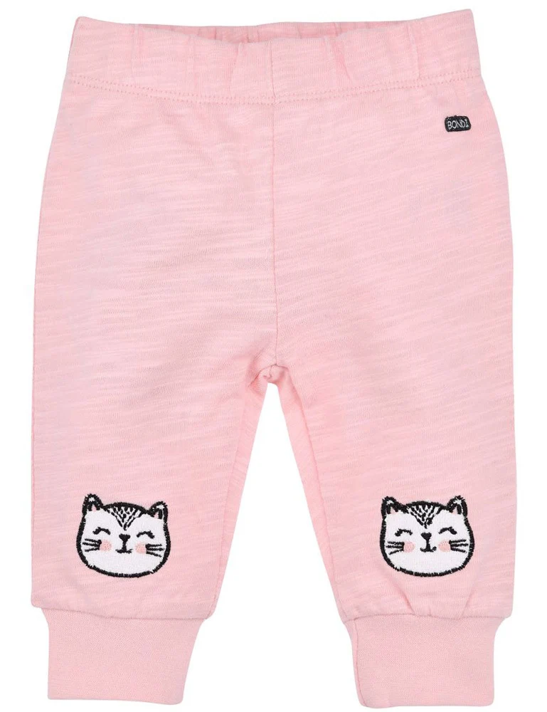 BONDI Baby Laufhose "Kätzchen" 93703 - Apricot / Schwarz | Jogginghose